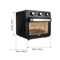 Glen Air Fryer Oven 25 Litre Time and Temperature Control, 1800W - Black , 1 Year warranty (3050 AFO). 