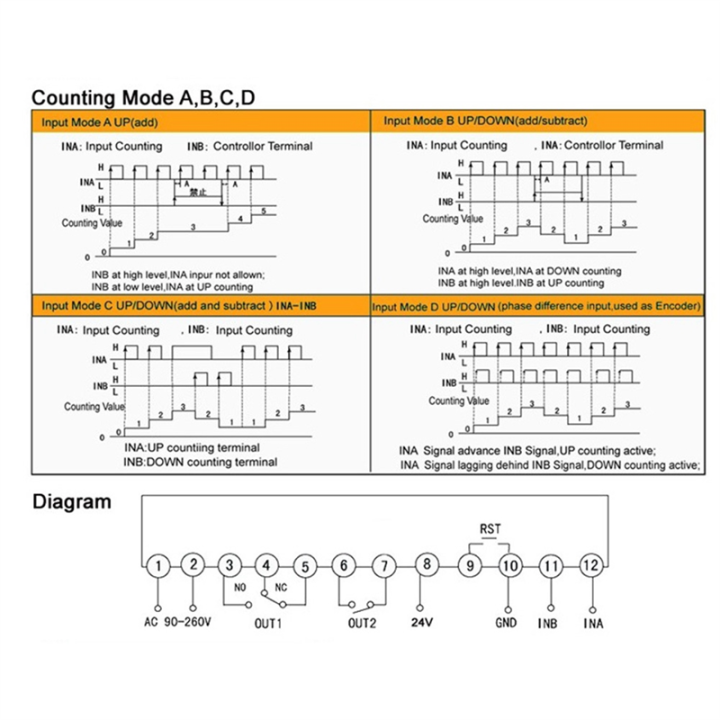 FH8-6CRRB%20Dual%20Display%20Digital%20Counter%20Digital%20Counter%206%20Digits%20Light-Emitting%20Diode%20AC/DC%20Length%20Meter%20Black%20-%20Image%204