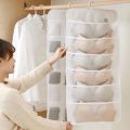 Hanging Storage Bra Bag Mesh Storage Bag Wardrobe Closet Organizer Double-sided Sort Socks Underwear Storage. 