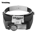 Difutagui Wenefang Sutuiying Head-Mounted Magnifier LED Illumination 1.5X 3X 8.5X 10X Helmet Luxury New style Fashion Style Magnifying Glass Jewelry Watch Maintenance Read Magnifier. 