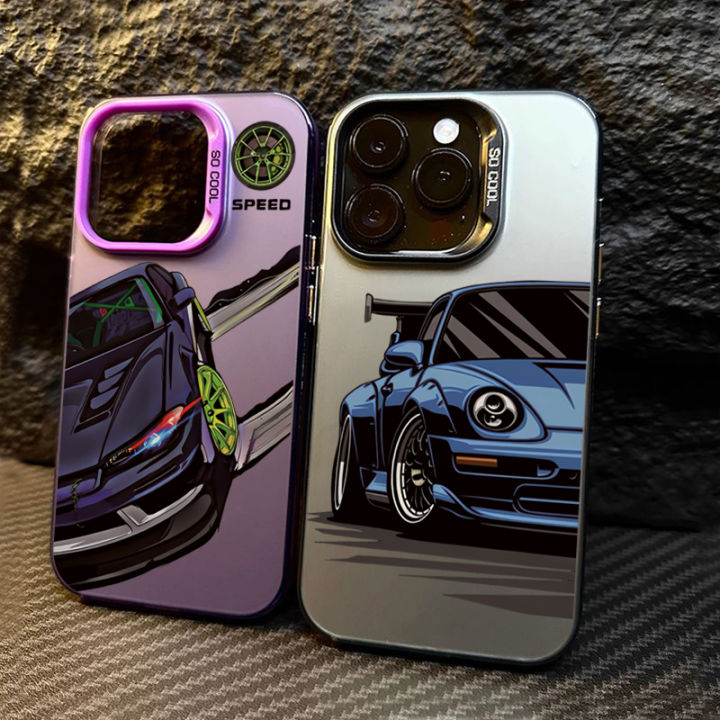 Fashionable Car Print Case for OPPO Realme 8 8i 9i 10 11 Pro C12 C15 C20 C21Y C31 C33 C35 C53 C55 5G Matte Shockproof Back Cover