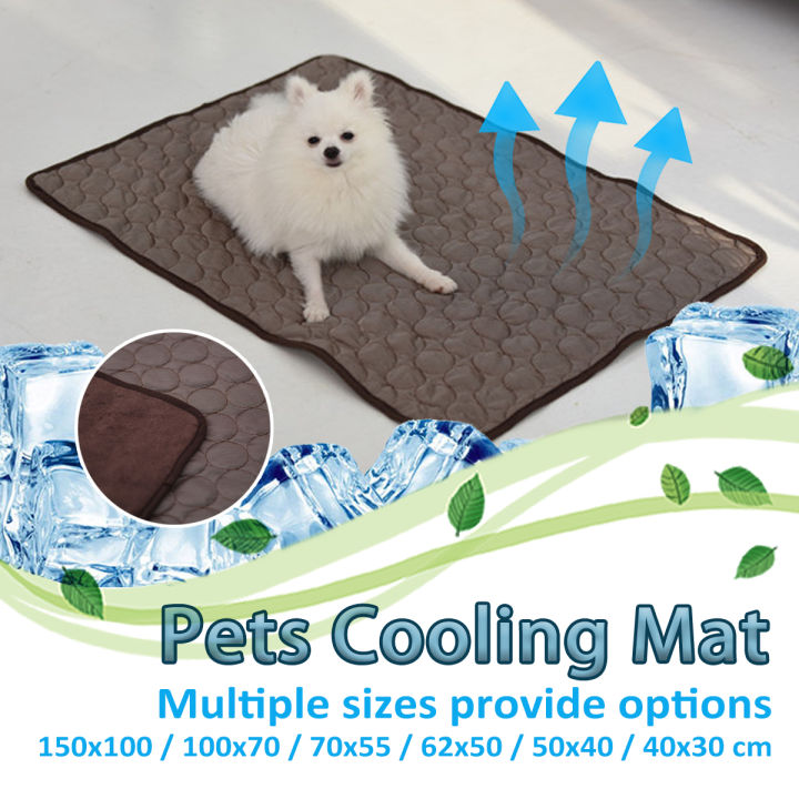 supplies [Ready Stock] 6 Sizes Summer Foldable Pet Sleeping Cooling Pad Ice Silk Dog Cat Cool Mat