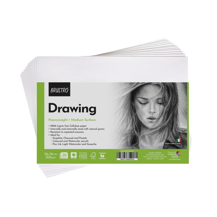 Brustro Artists Drawing Paper 200 GSM 56 x 76 cm 20 Sheets
