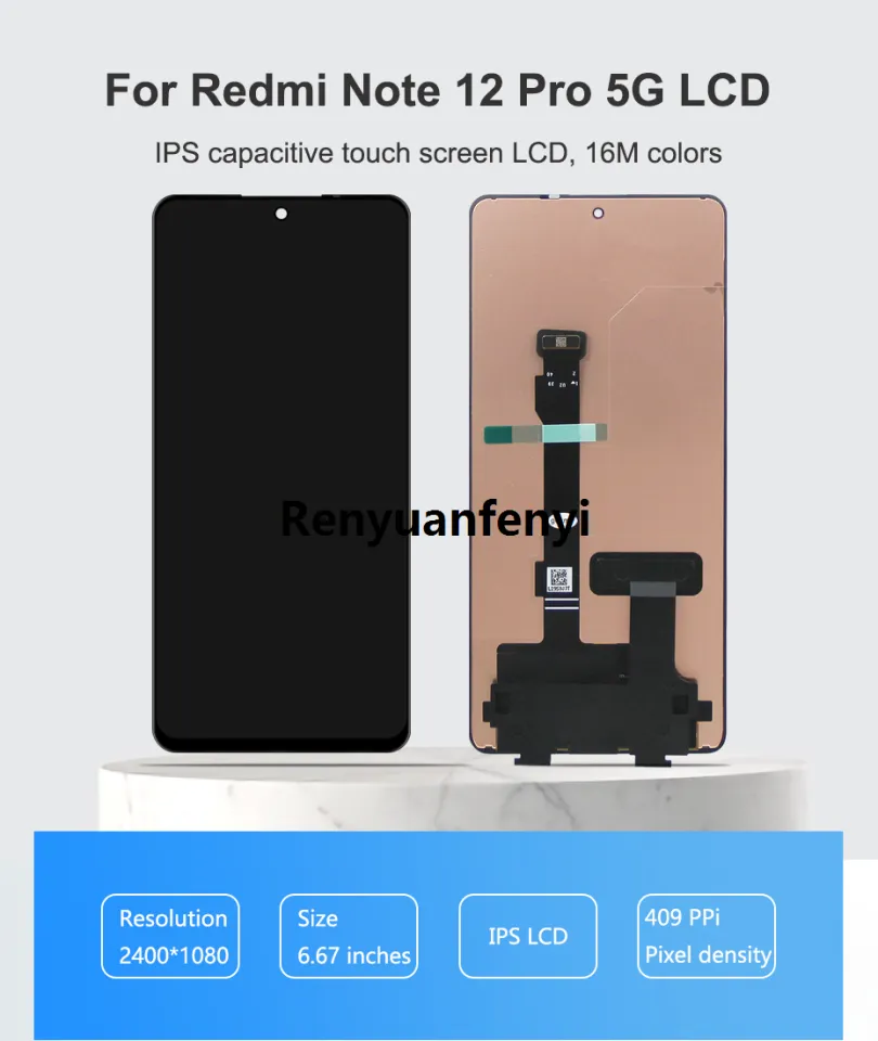 Écran LCD De Remplacement Pour Xiaomi Redmi Note 12 Pro 5G - 6,67 Pouces, Tactile, Kit Réparation Inclus