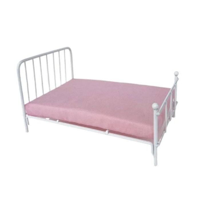 Creative%20:12%20Scale%20Dollhouse%20Bed%20Frame%20Bedroom%20Scene%20Doll%20Bed%20Furniture%20With%20Mattress%20Single%20Bed%20Mini%20Bed%20Model%20Dollhouse%20Accessories%20-%20Image%204