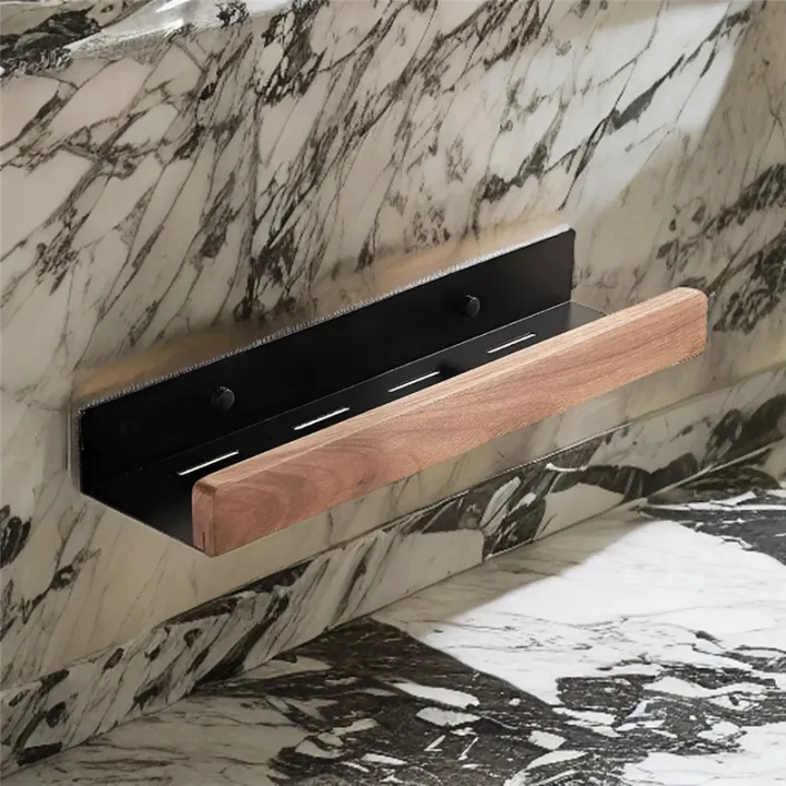 Black%20Walnut%20Wood%20Living%20Room%20Storage%20Rack%20Bathroom%20Storage%20Rack%20Multifunction%20Storage%20Rack%20Wall%20Mounted%20Light%20Luxury%20Non%20Perforated%2020cm%20-%20Image%204