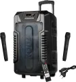 KODA 15 Inch Karaoke Speaker, Portable pa System with 2 Wireless mic, Trolley Speaker with Bluetooth and fm. Great Battery Backup | Indoors and Outdoors in Picnic or Party KD-1550). 