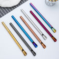 Spoon Straw Metal Reuse Piece 1 Straw Set Bubble Tea Straw 304 Stainless Steel Smoothie Shake Straw Stir. 