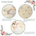 Large Capacity Makeup Bag 3 Pcs Cotton Quilted Makeup Bag Aesthetic Floral Toiletry Bag for Women. 