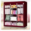 Folding Wardrobe Storage Rack Collapsible Clothes Fabric Cloth Storage (Color May Vary). 