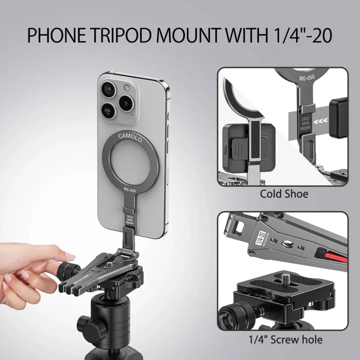 NEW%20Magnetic%20Pocket%20Phone%20Tripod%20with%20Hook%20Foldable%20Magsafe%20Phone%20Holder%20with%20Cold%20Shoe%20for%20iPhone%20Android%20HUAWEI%20Tripod%20Phone%20Stand%20-%20Image%203