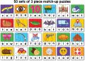 “Make and Spell - Type 2” – 150 Piece Spelling Puzzle - Learn to Spell 50 Three Letter Words - Educational Puzzles with Unique Write and Wipe Feature - Beautiful Colourful Pictures (Age 4+). 