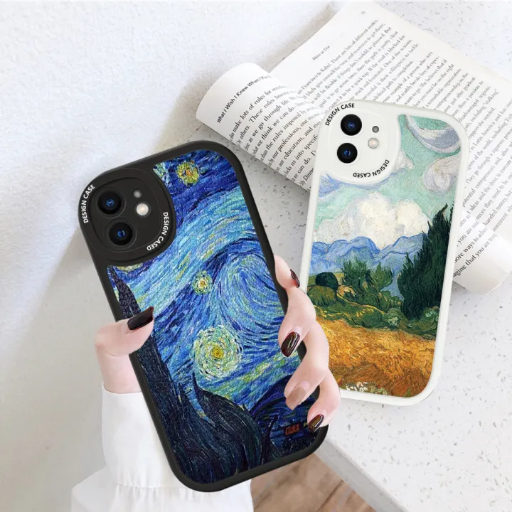 FELMYST%20for%20Xiaomi%2012%20Lite%205G%20Back%20Cover%20PU%20Leather%20Oil%20Painting%20Print%20Soft%20Silicone%20Edge%20Phone%20Case%20-%20Image%203