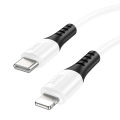 Hoco X82 Silicone Anti Bending 3A 1M Type C PD to Lightning Cable For iP X, 11, 12, 13, 14, Pro and Max Series 20 Watt Charger. 
