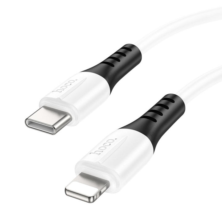 Hoco X82 Silicone Anti Bending 3A 1M Type C PD to Lightning Cable For iP X, 11, 12, 13, 14, Pro and Max Series 20 Watt Charger