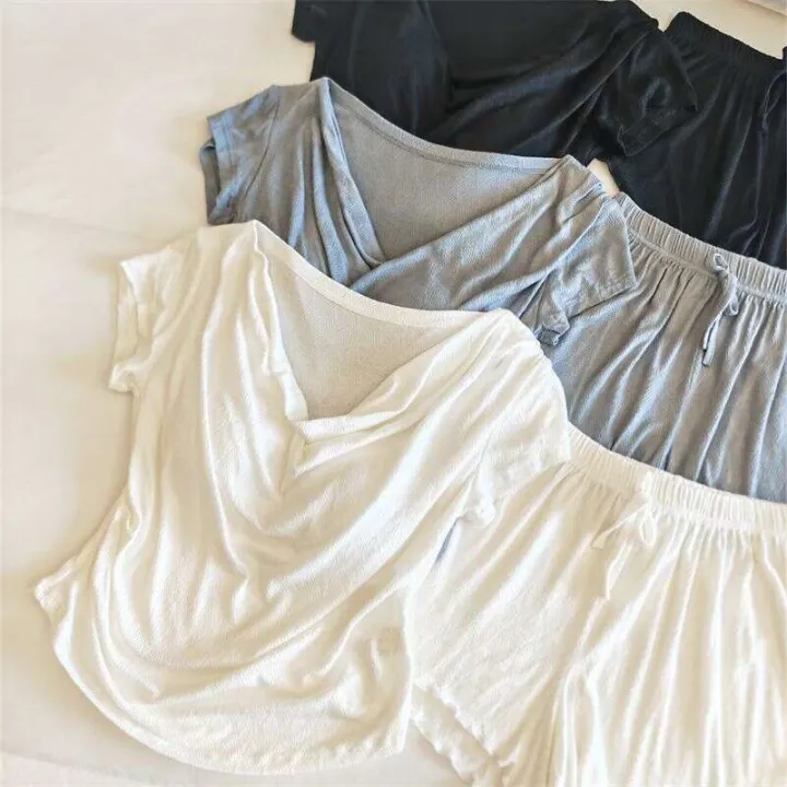 Sweet%20Korean%20Pamas%20for%20Women,%20Spring%20and%20New%20Short%20Sleeve,%20Wearable%20Outside,%20Pure%20Desire%20Lazy%20Style%20Homewear%20Summer%20Set%20-%20Image%202