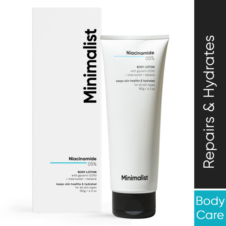 Minimalist Niacinamide 5% Body Lotion | Repairs Skin Barrier | Nourishes With Shea Butter | For Men & Women | 180 gm