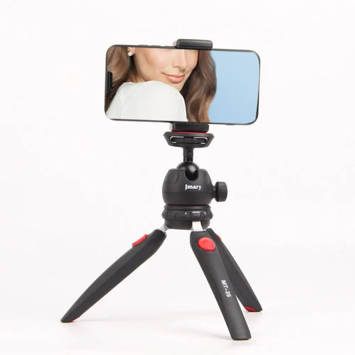 JMARY MT-35 Telescopic Mini Tripod with Mobile E-clip - Convenient Tripod for Mobile, SLR, Digital Camera