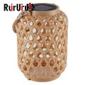 Solar-powered Balcony Lamp Bamboo Solar Hanging Lamp for Garden Decor Waterproof Rechargeable with Soft Lighting Easy Installation. 