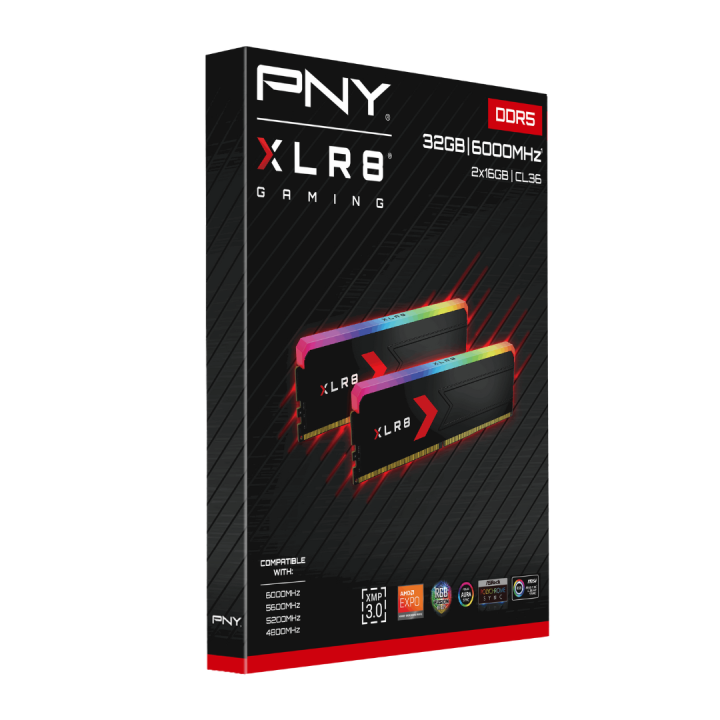 Pny Desktop Ram 32GB (16*2)GB XLR8 DDR5 6000MHz | CL36 | 1.25V | RGB | 2 Years Warranty | Bigger Faster & More Productive | Gaming Desktop RAM