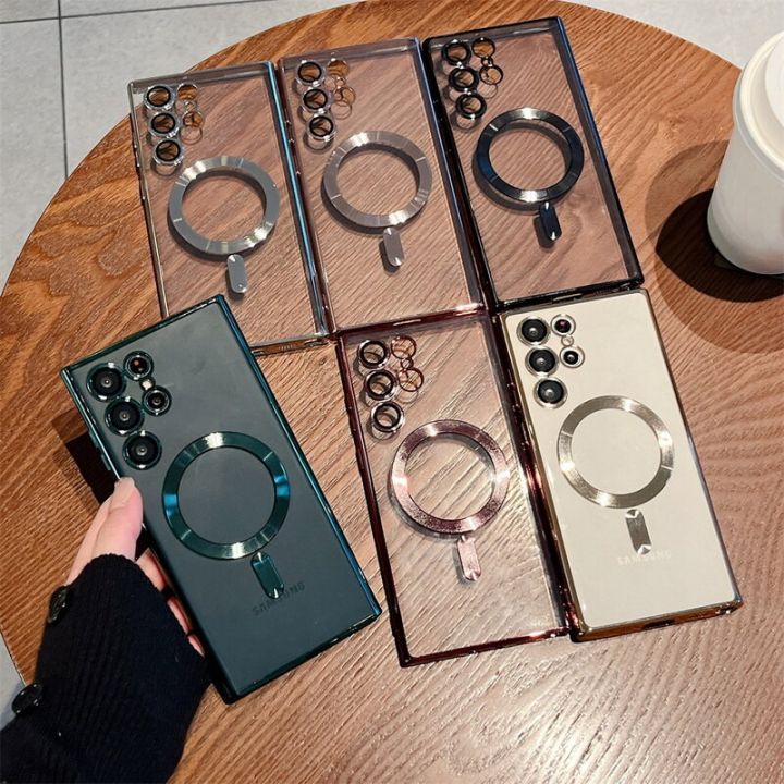 Camera%20Lens%20Film%20Protective%20Shell%20For%20Samsung%20S22%20Ultra%20S21%20S23%20S24%20Plus%20PLating%20Magnet%20Clear%20Case%20Cover%20-%20Image%207