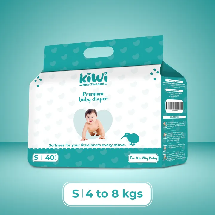 Kiwi%20New%20Zealand%20Premium%20Baby%20Diaper%20Taped%20Small%20(Pack%20Of%2040)%20-%20Image%202
