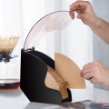 Hand Drip Coffee Filter Paper Holder Storage Rack With Acrylic Cover Dispenser Storage Barista Tools For Kitchen Utensils. 
