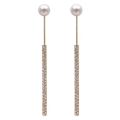 Enacolor Delicate Luxury Zircon Pearl Earrings Long Tassels Earings for Accessories Jewelry Gifts New 2024. 