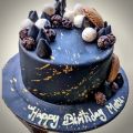 Mixed Fruit Round Shapped With Chocolate And Cookies Topping Cake By Trisara-2 Pound. 