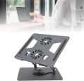 Adjustable 360° Rotaing Portable Foldable Aluminum Alloy Tabletop Laptop Stand with fan. 