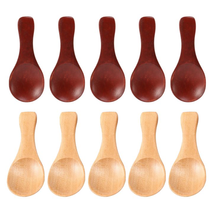 10 Small Wooden Spoons Mini Seasoning Sugar Seasoning Salt Honey Teaspoon Coffee Tea Jam Mustard Ice Cream Wooden Spoon