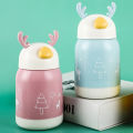 Creative Cartoon Deer Water Cup Double-layer Children's Cute Plastic Glass Cup Gift Cup. 