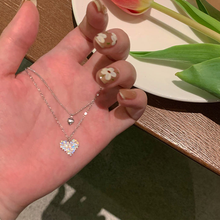 Free%20And%20Adjustable%20Size%20Korean%20Double%20Heart%20Necklace%20Stainless%20Steel%20Love%20Pendant%20Party%20Metal%20Choker%20Jewelry%20-%20Image%203