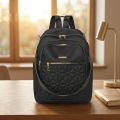 Portable Oxford Cloth Simple Backpack Multi-functional Small Pack Solid Color Shoulder Bag Solid Color Retro Backpack Lady. 