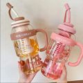 Straw wind belt cup lucky plastic cup summer good looking 2025 milk tea cup belly cute water bottle. 
