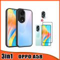 3 In1 Oppo A58 Anti Blue Screen Protector film+ Lens Film For OPPO A38 A78 A18 Frosted Anti-fall Mobile Phone Case. 