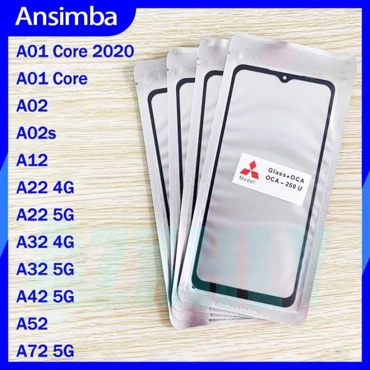 Anba Front Screen Outer Glass With OCA Glue For Samsung Galaxy A01 Core 2020 A01 Core A02 A02s A12 A22 4G A22 5G A32 4G A32 5G A42 5G A52 A72 5G Screen LCD Touch Outer Glass Replacement