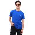 Doro Blue Cotton Round Neck Half Sleeve Side Printed T-Shirt For Men. 