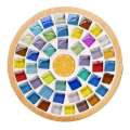 Handmade DIY Mosaic Cup Mat Bottom Bamboo Pad Heart Square Coaster Parent-Child Early Education Free Creation Handicraft Toys. 