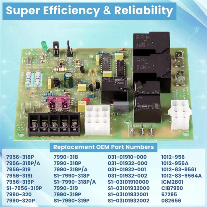 Furnace%20Control%20Circuit%20Board%20for%20Evcon%20Luxaire%20S1-7990-319P%207990-319P%20ICM2801%20031-01910-000%20-%20Image%203