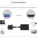 VGA To HDMI-compatible Converter Computer TV HD Chip Cable with Audio Power Supply VGA To HDMI-compatible Wiring. 