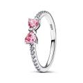 HOT Original 925 Sterling Silver Ring Bow Heart Sun Moon With Colorful Crystal Rings For Women Valentine's Birthday Gift DIY Jewelry. 