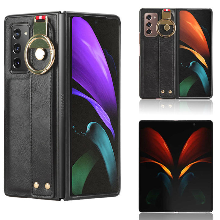 Samsung%20Galaxy%20Z%20Fold%202%20Phone%20Case,Wristband%20Strap%20Kickstand,handstrap%20Grip%20Loop%20Strap%20Leather%20Case%20for%20Samsung%20Galaxy%20Z%20Fold%202%20-%20Image%202