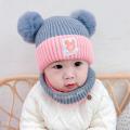 Baby Cold Cap Male And Female Baby Children's Warm Hat Autumn And Winter Dome Double Hairball Plush Kids Caps. 