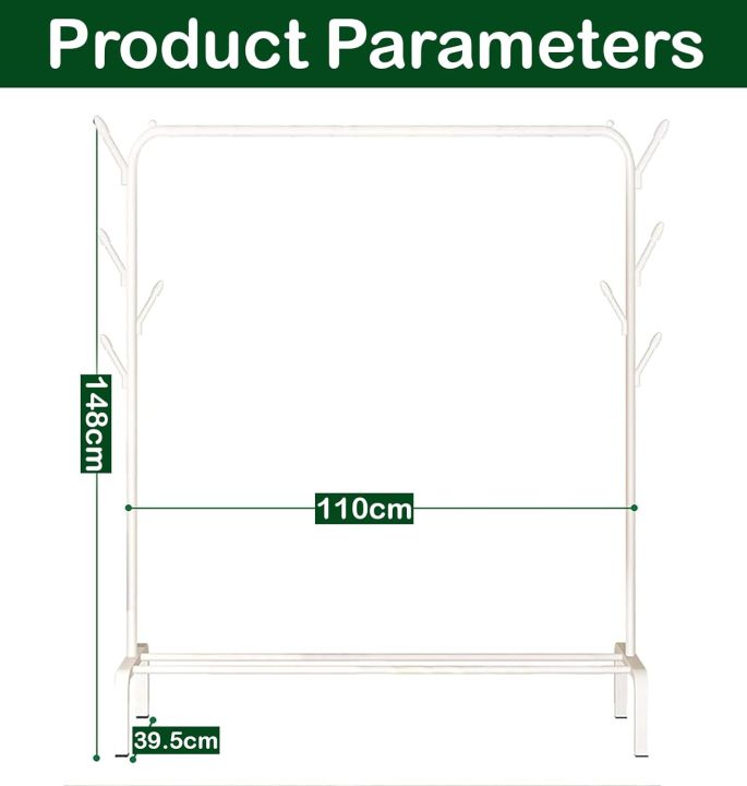 Metal%20Garment%20Rack%20With%20Lower%20Storage%20Shelf%20With%20Hooks%20Heavy%20Duty%20Clothes%20Coat%20Stand%20Closet%20Organizer%20-%20Image%206