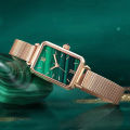 INRA Watch Fashion Light Luxury Vintage Peacock Green Quartz Movement Waterproof Women's Watch 58145. 