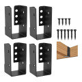 Concealed Joist Hanger 4PCS,2InX4In Outdoor Concealed-Flange Light Joist Bracket, Q235B Steel Powder-Coated Joist Hanger Easy to Use. 