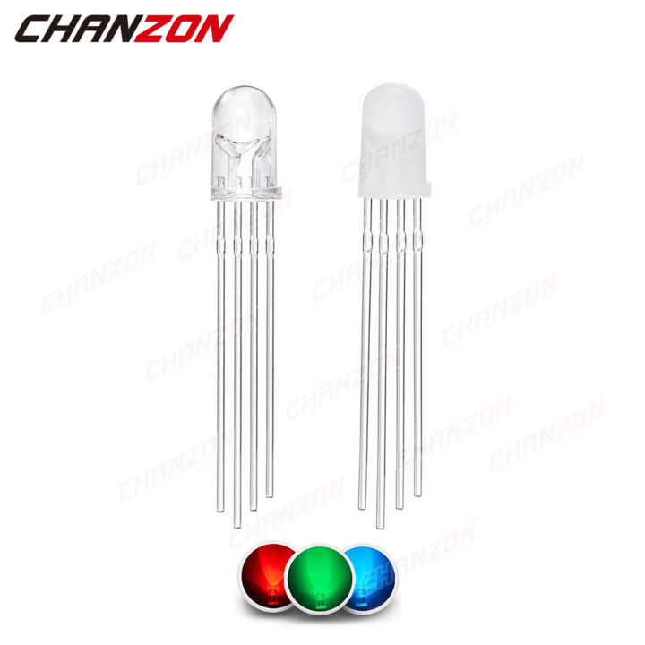100 Pcs 5mm Led Diode Rgb Light Emitting 4Pin Common Anode Cathode F5 2V 3V Tricolor Multicolor Clear Diffused Diy Lamp Bulb