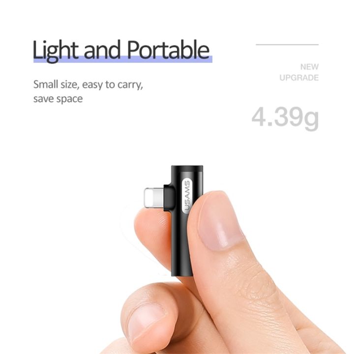 NEW%20%E3%80%907efc9af3%E3%80%91USAMS%202%20in%201%20for%20apple%20to%203.5mm%20headphone%20adapter%20charging%20cable%20converter%20for%20iPhone%20xs%20xr%20x%208%207%206%20charger%20Audio%20-%20Image%204