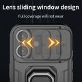 For iPhone 16 Pro Max Case With Slide Camera Cover Built in 360° Rotate Ring Stand Kickstand Full-Body Rugged Shockproof Protective Phone Cover. 